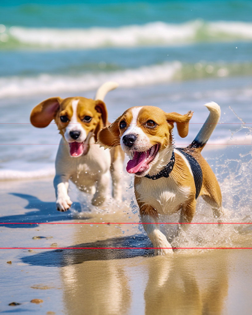 Beagles Catching A Wave